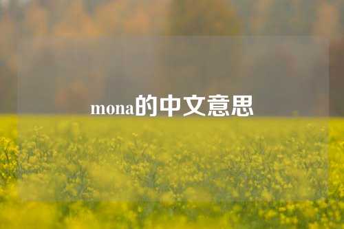 mona的中文意思