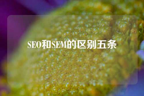 SEO和SEM的区别五条