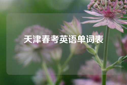 天津春考英语单词表