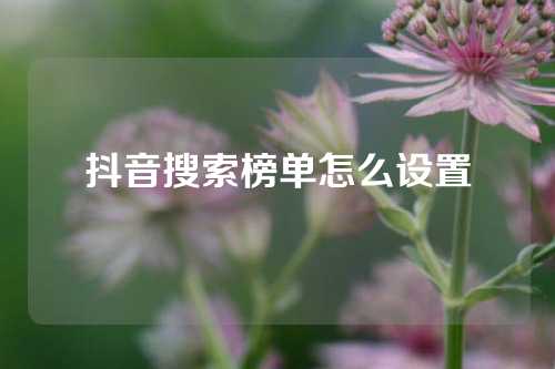 抖音搜索榜单怎么设置