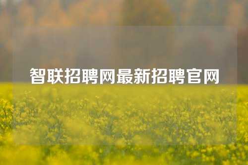 智联招聘网最新招聘官网