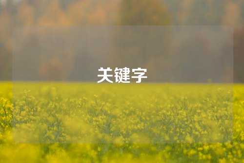 关键字