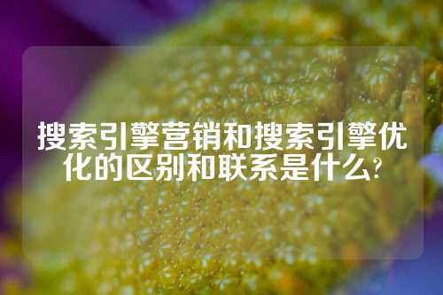 搜索引擎营销和搜索引擎优化的区别和联系是什么?