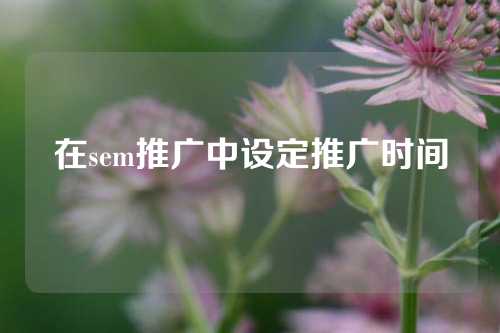 在sem推广中设定推广时间