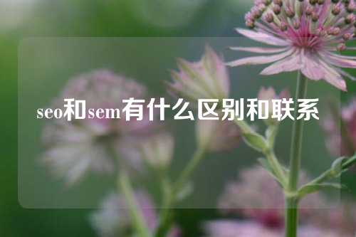 seo和sem有什么区别和联系