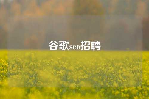 谷歌seo招聘