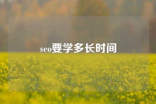 seo要学多长时间