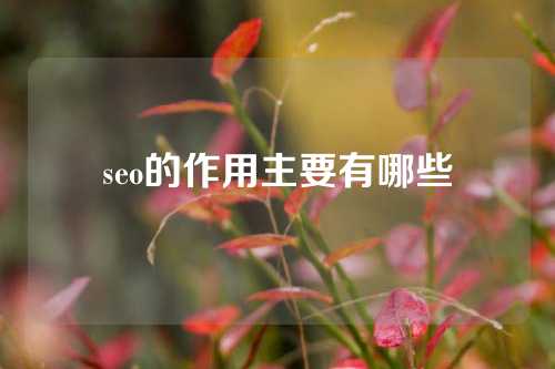 seo的作用主要有哪些