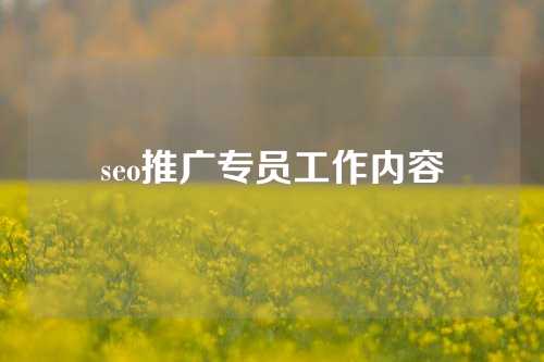 seo推广专员工作内容