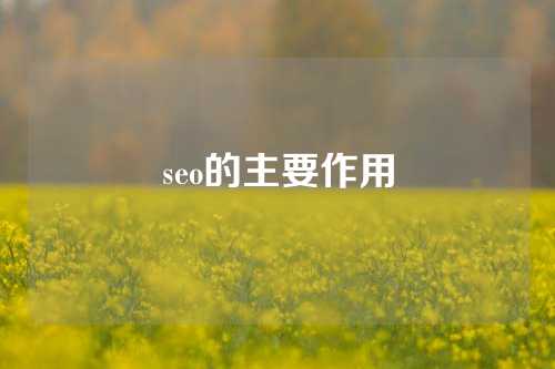 seo的主要作用