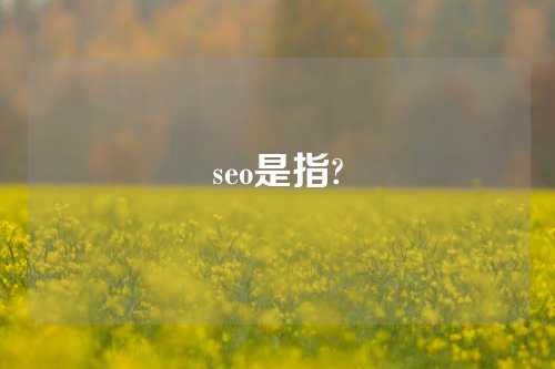 seo是指?