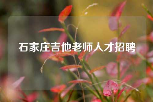 石家庄吉他老师人才招聘