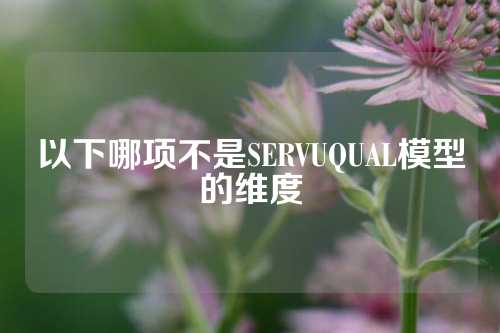 以下哪项不是SERVUQUAL模型的维度