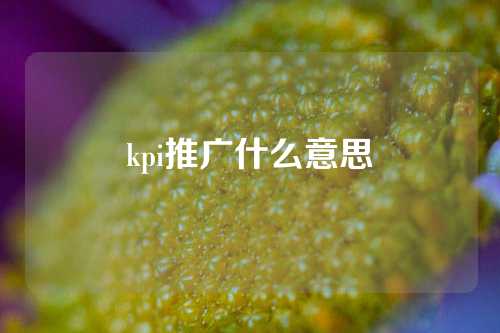 kpi推广什么意思