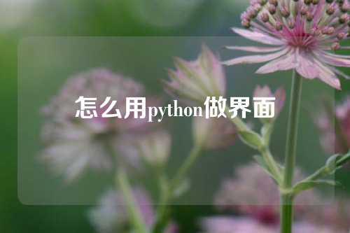 怎么用python做界面