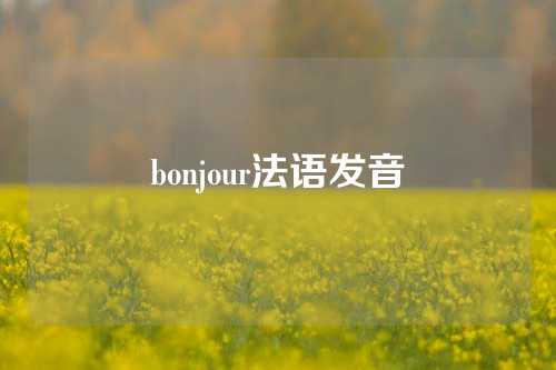 bonjour法语发音