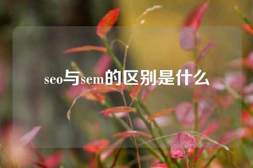 seo与sem的区别是什么